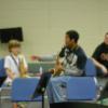 Brother Everett teaching a student alto saxophone